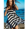 Black & White Stripe Sexy Sling Beach Sundress