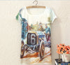 Sea Wind Scenery Print Tops Tee Shirts