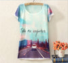 Sea Wind Scenery Print Tops Tee Shirts