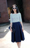 Pleated Midi Skirt High Waist