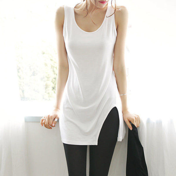 Model Long Ladies Vest Fashion Slim Hip