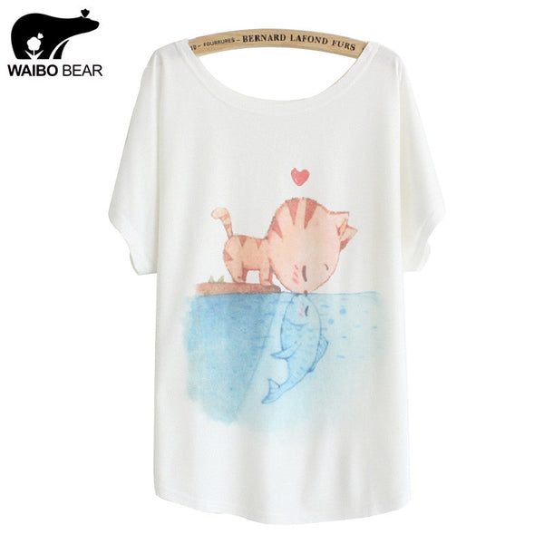 Thin Plus Loose Size Batwing Sleeve T-shirt