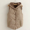 Waistcoats Length Jacket Hooded Thick