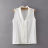 V Neck Chiffon Blouses Office Wear Tops