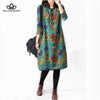 Ethnic Floral Print Plus Size Casual Dress