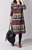 Ethnic Floral Print Plus Size Casual Dress