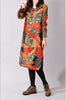 Ethnic Floral Print Plus Size Casual Dress