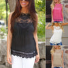 O-Neck Sleeveless Vest Lace Sexy Loose