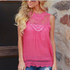 O-Neck Sleeveless Vest Lace Sexy Loose