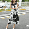 Retro Ink Printing Long Section Dress