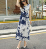 Retro Ink Printing Long Section Dress
