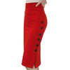 Midi Skirt Slim OL Sexy Open Slit Button