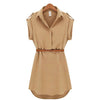 Summer Shirt V-Neck Short A-Line  Chiffon Dress
