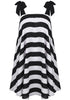Black & White Stripe Sexy Sling Beach Sundress