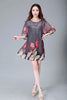 Sleeve Loose Leopard Print Chiffon Dresses